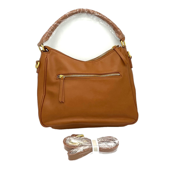 Fawn Design Faux Leather The Slouch Tote Bag with Dust Bag in Matte Brown - Picture 1 of 9